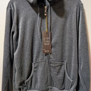 NWT Women's Gray Velour Track Jacket